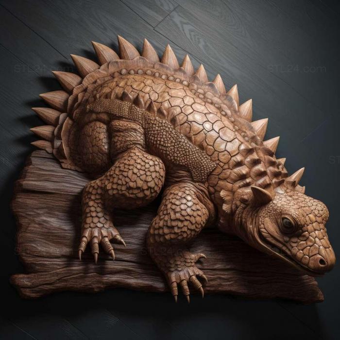 Природа и животные (Анкилозавр 4, NATURE_2204) 3D модель для ЧПУ станка